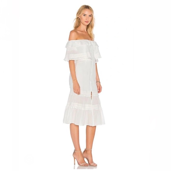 MAJORELLE Gemini Off the Shoulder Dress IN White Size S - Picture 2 of 7